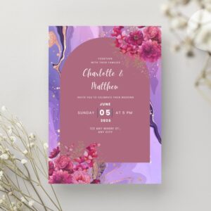 Modern Wedding Invitation Template: Elegant DIY Canva Card (Digital Download)